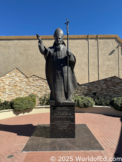 A statue of the Pope.