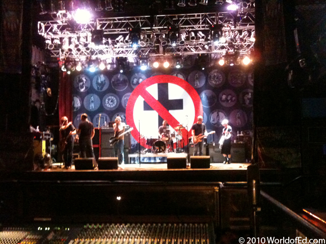 Bad Religion on stage performing during soundcheck.