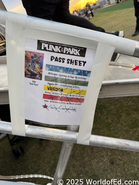 A picture of the pass sheet.