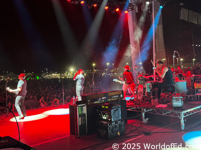 The band in the spotlights.