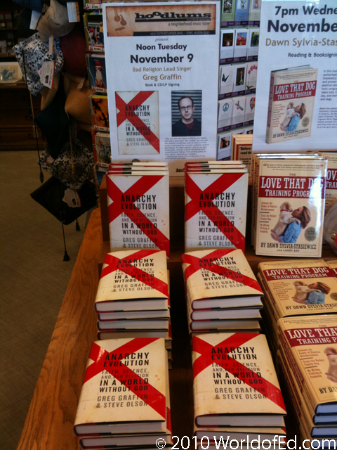 A store display of Greg Graffin's book.