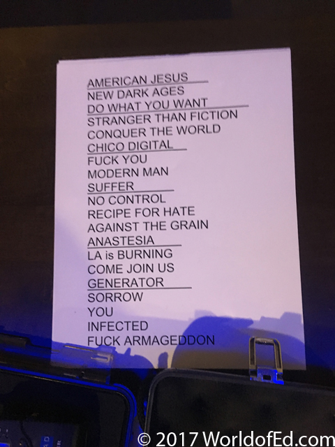 The Bad Religion setlist.