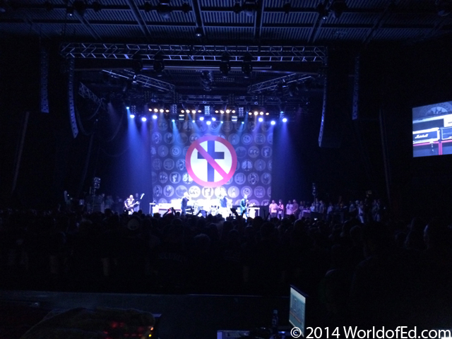 Bad Religion on stage performing in Las Vegas as seen from the crowd.
