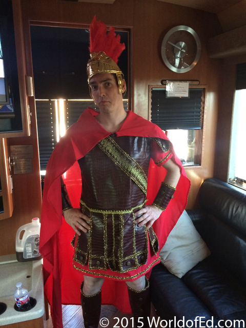 Special Ed dressed as a Roman Centurian.