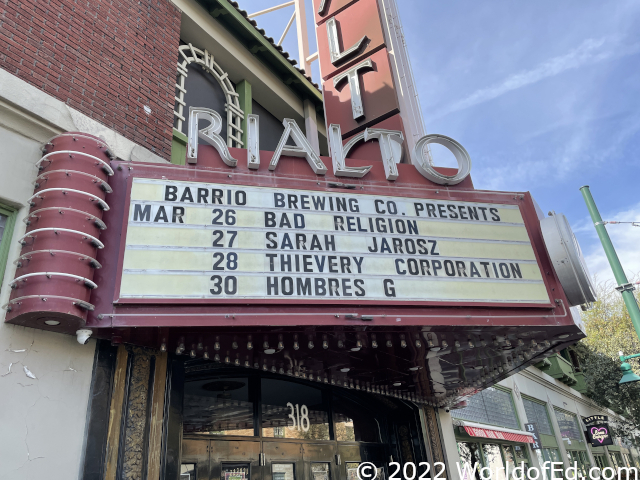 The Rialto marquee.