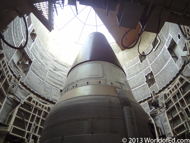 A view up through the Titan 2 missile silo.