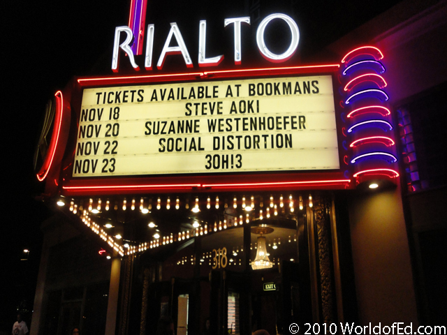 The marquee on the Rialto theater.
