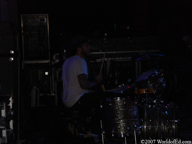 Atom Boyd playing drums.