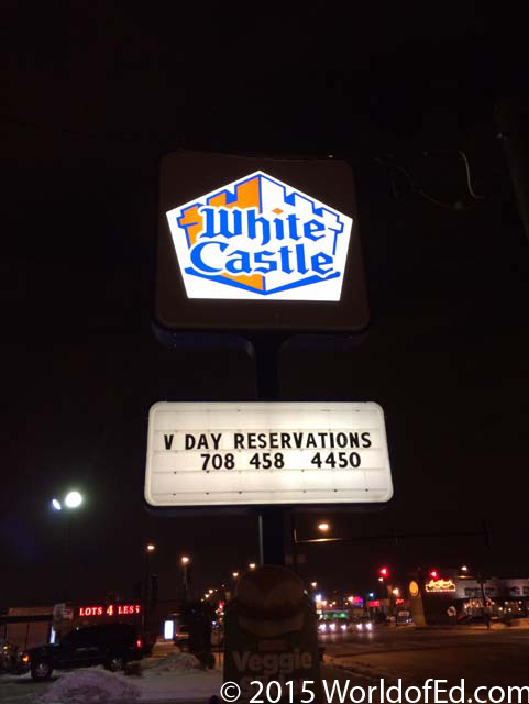 A White Castle store marquee.
