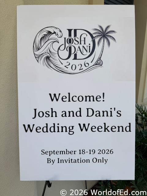 This sign outside of the wedding clubhouse.