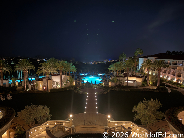 A night view from inside the hotel.