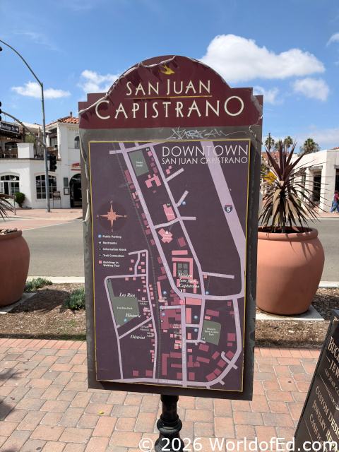 A map of San Juan Capistrano.
