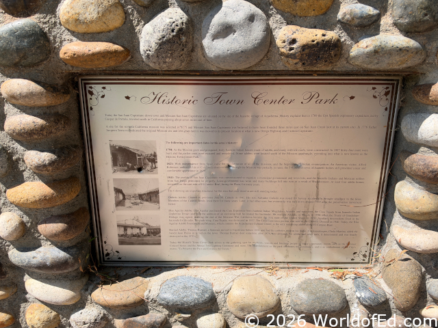 A plaque for a historic park.
