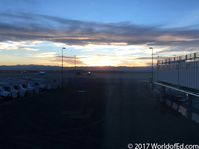 The sunset from the Denver airport.