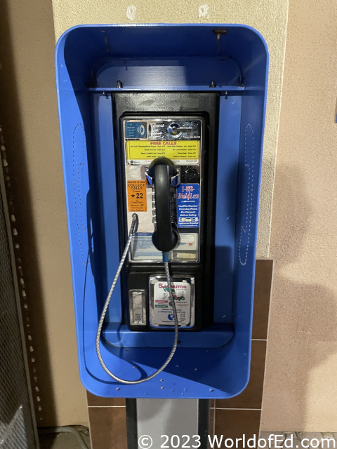 A payphone.