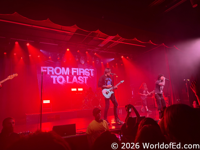 From First To Last playing a song.