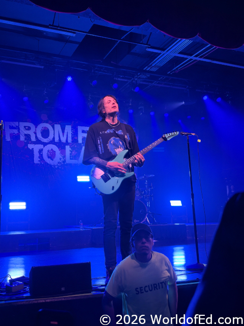 Matt Good playing his guitar.
