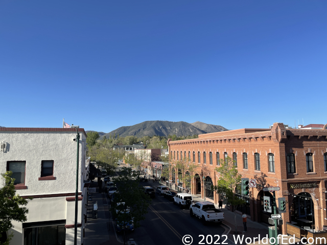 Looking over downtown Flagstaff.