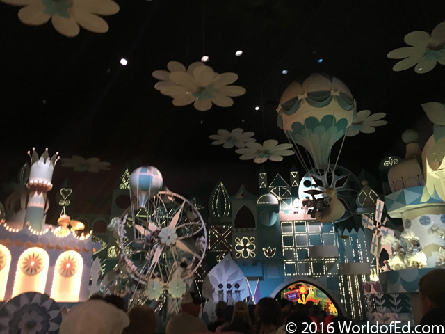 The interior of the It's A Small World ride.