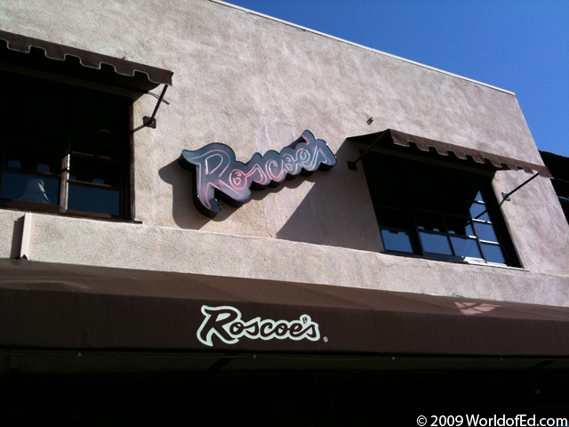 The Roscoe's Chicken sign.