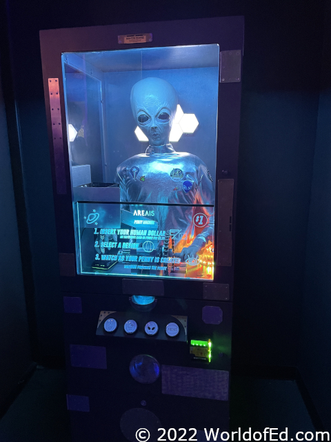 An alien pressed penny machine.