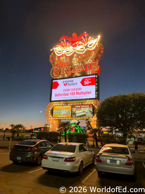 The sign for The Orleans hotel.