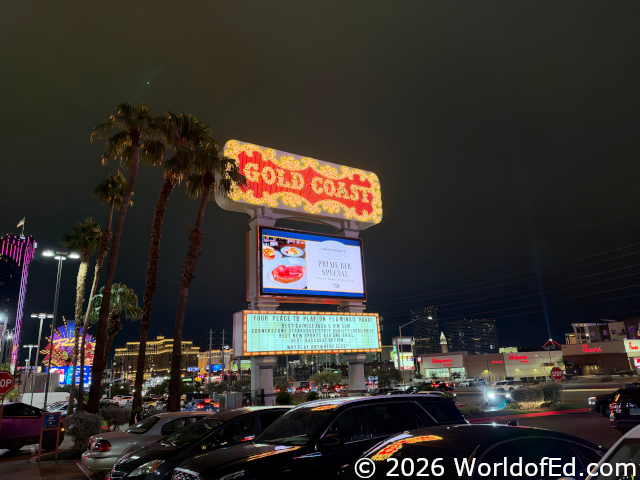 The outdoor sign for the Gold Coast casino.