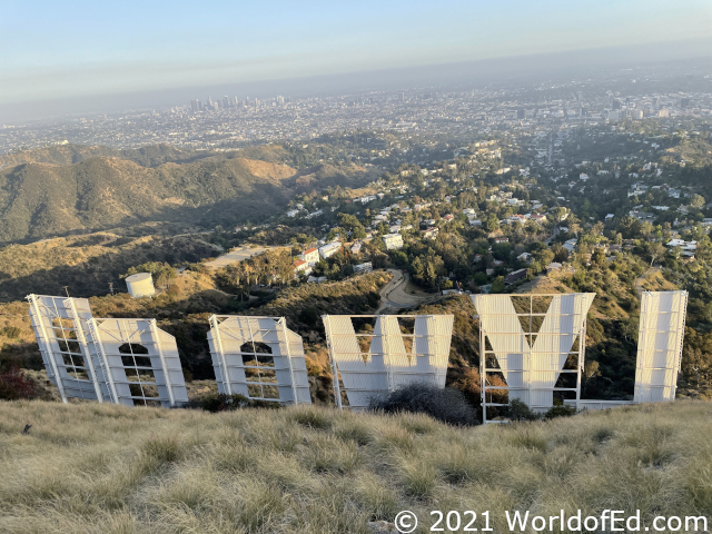 The back of the Hollywood sign.