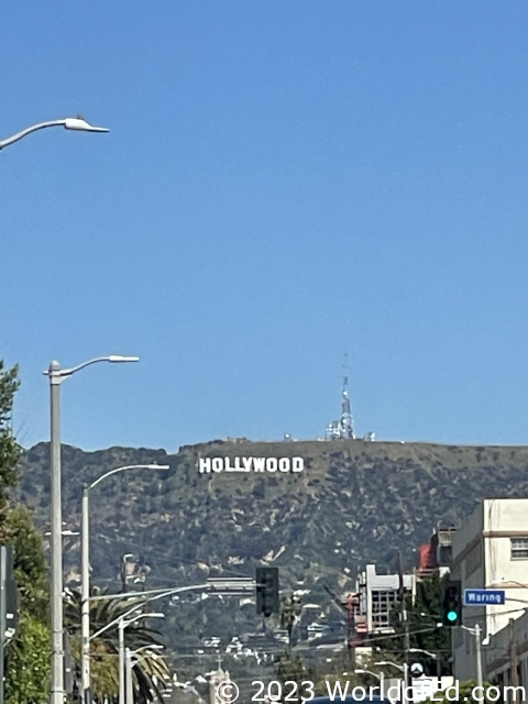 The Hollywood sign.