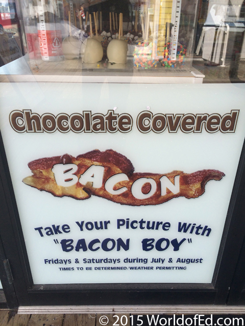 Bacon covered in chocolate.
