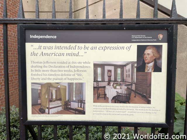 An exterior of where the Declaration of Independence was started.