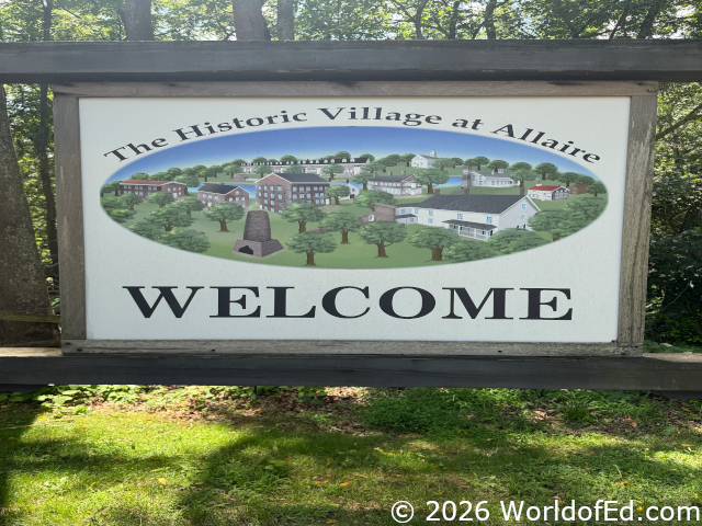 The sign for Allaire State Park.