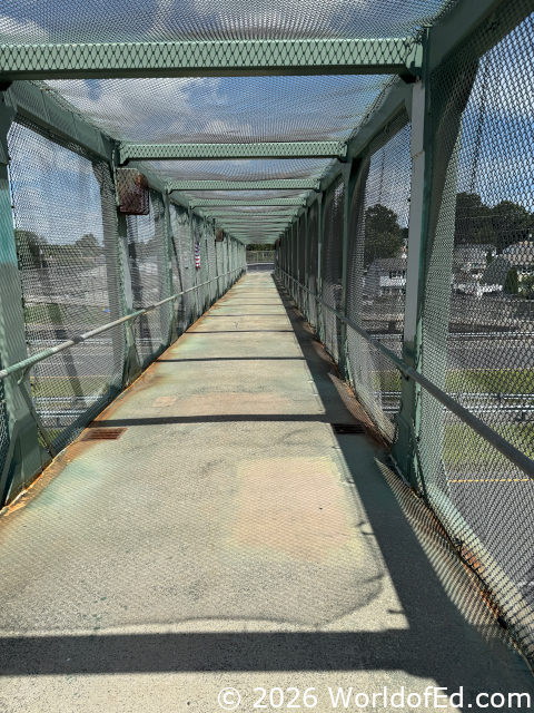 The Route 18 crossover bridge.