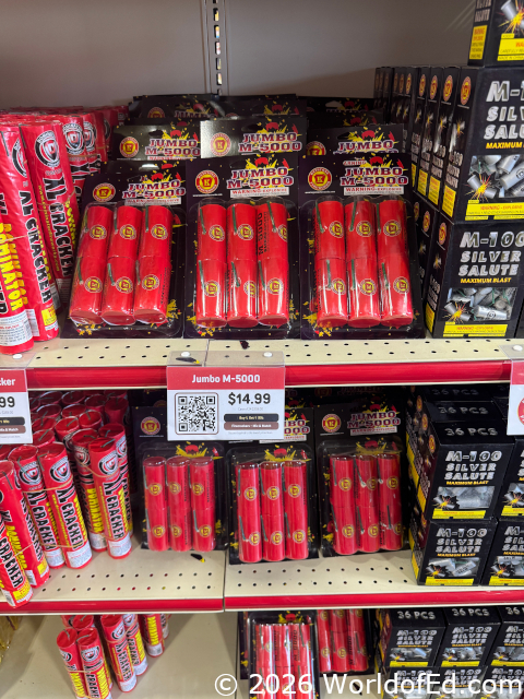 Fireworks in a PA fireworks store.