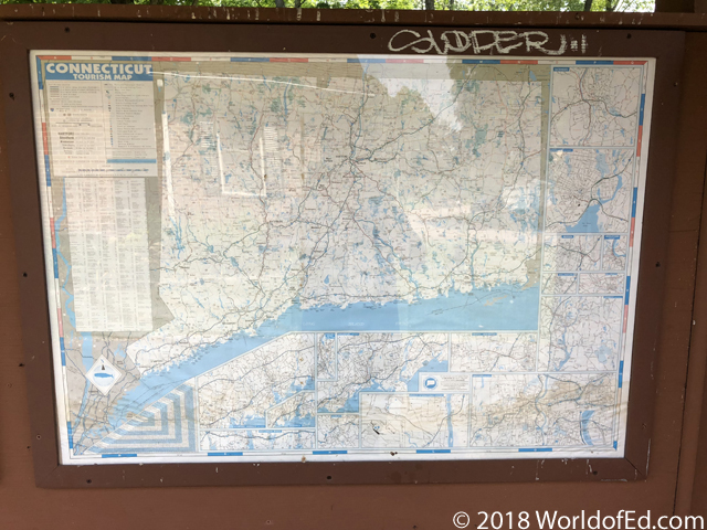 An outdoor map of the state of Connecticut.