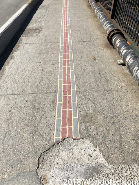 Bricks on the ground that outline the Freedom Trail.