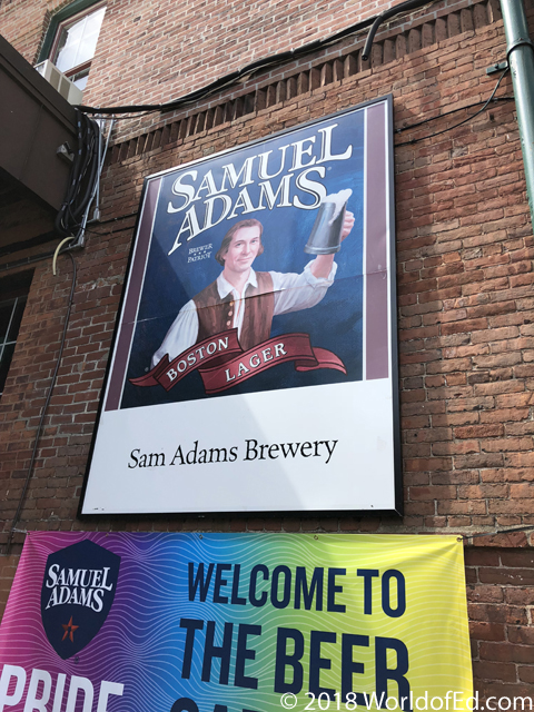 An entrance sign outside of the Sam Adams Brewery.