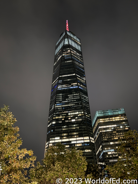 One World Trade at night.
