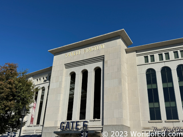 The outside of Yankee Stadium.