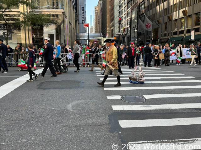 A Columbus day parade.
