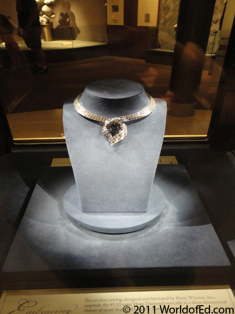 The Hope Diamond in a protective case.