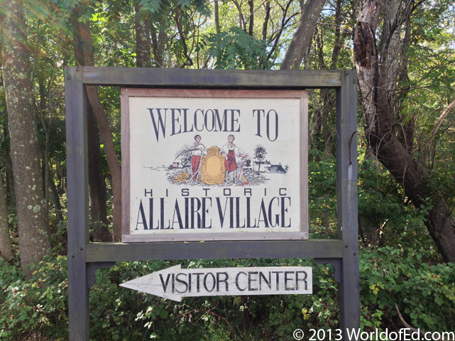 The welcome sign at the entrance of Allair State Park.