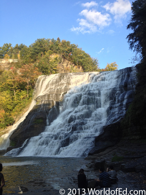 A waterfall in a gorge in Ithaca, New York.