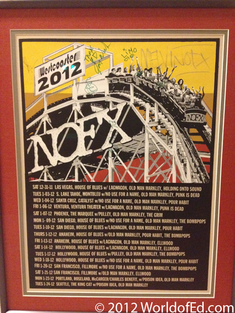 A tour poster signed by NOFX.
