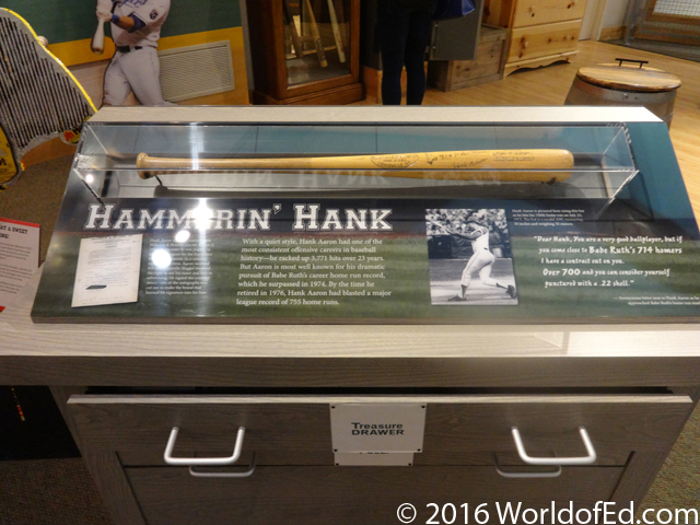 A Hank Aaron Louisville Slugger bat.