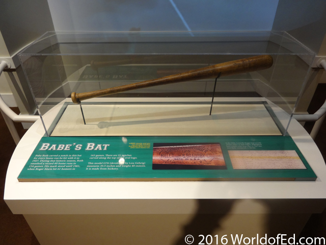 A Babe Ruth bat at the Louisville Slugger museum.