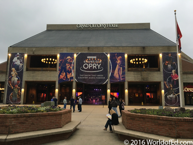 The exterior of the Grand Ole Opry.