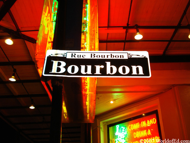 A Bourbon Street strret sign.