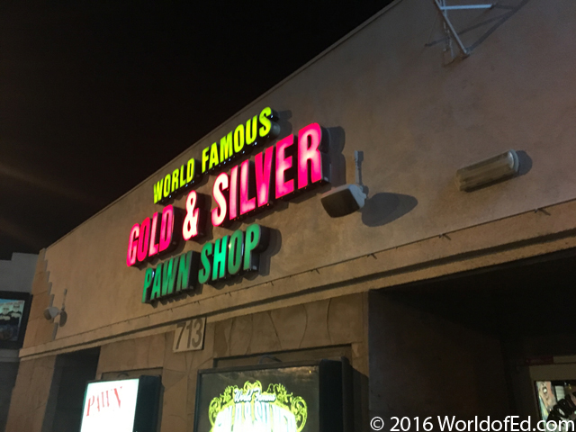 Exterior of the Gold and Silver Pawn Shop.