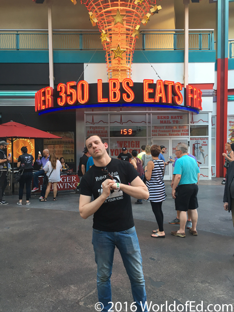 Peter Russo standing outside of the Heart Attack Grill.